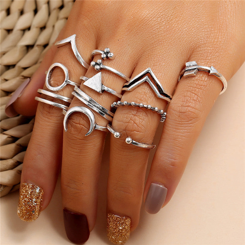 retro women's joint ring ring set - lunastein