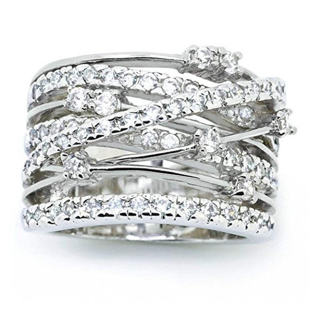 glanzspiel ring – statement-ring in silber oder roségold mit kristallakzenten - lunastein