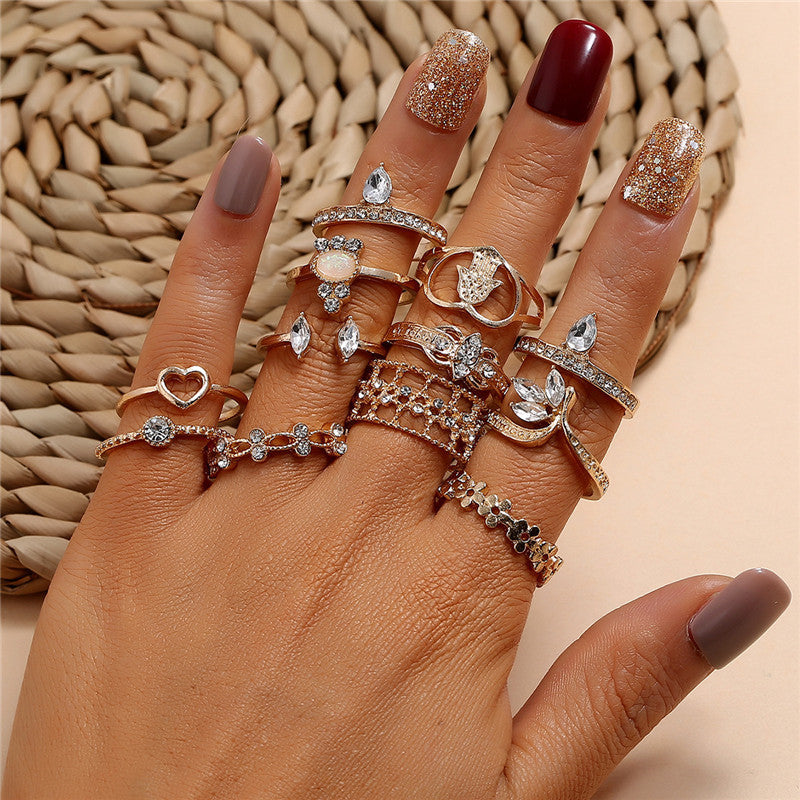 retro women's joint ring ring set - lunastein