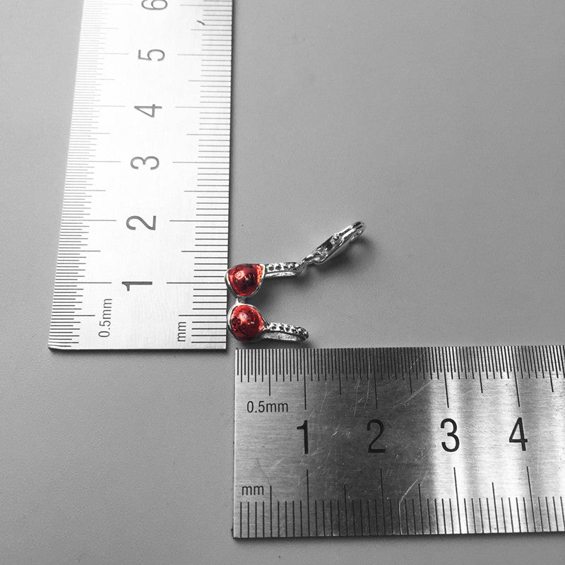 Red Bikini Charm 2025 – Verspielter Anhänger aus 925 Silber mit Emaille - Lunastein