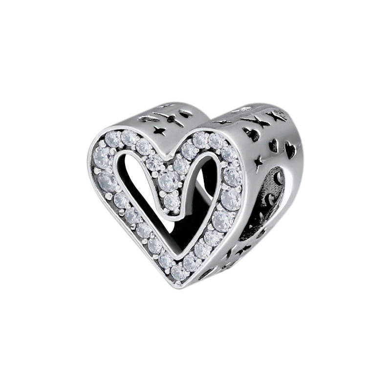 Love Heart Charm – Funkelndes Herz-Element aus 925 Silber mit Zirkonia - Lunastein