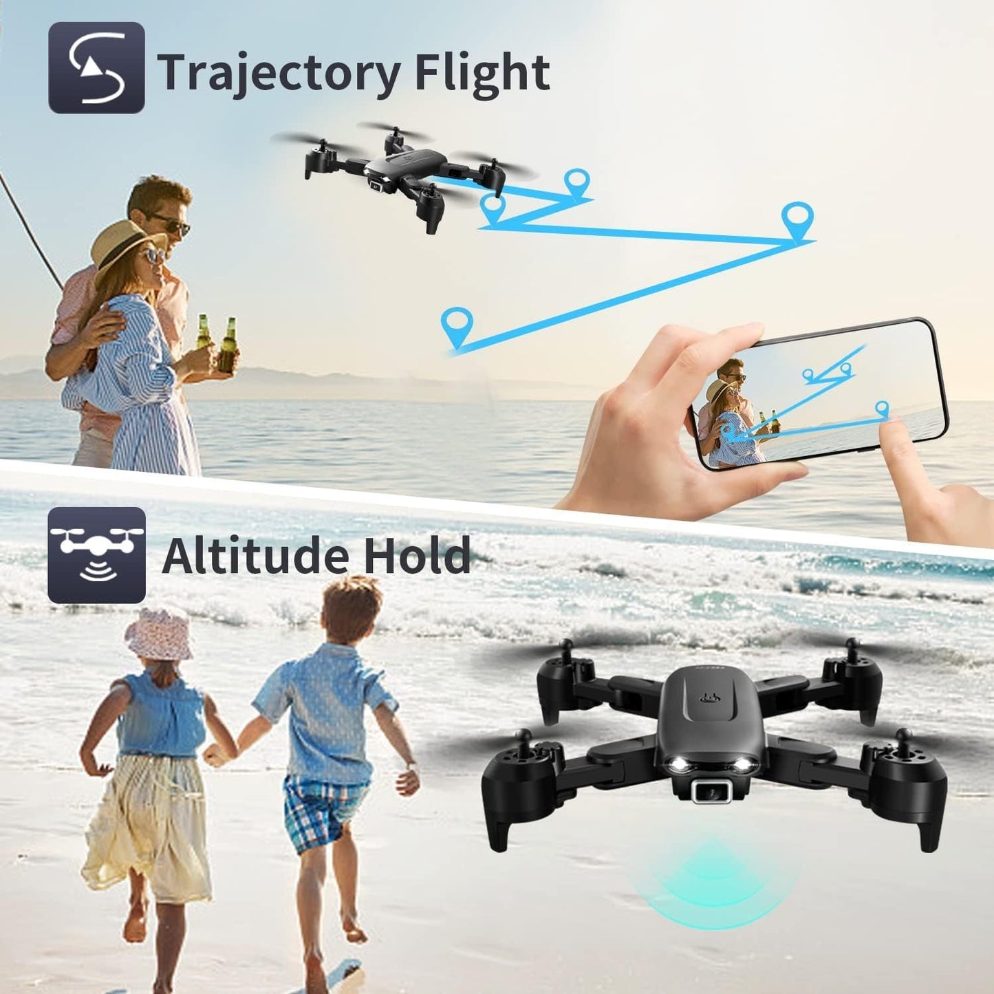 de 4drc v12 drohne hd 4k-weitwinkel-dual-kamera tragbarer faltbarer rc-quadcopter, schmuckneu