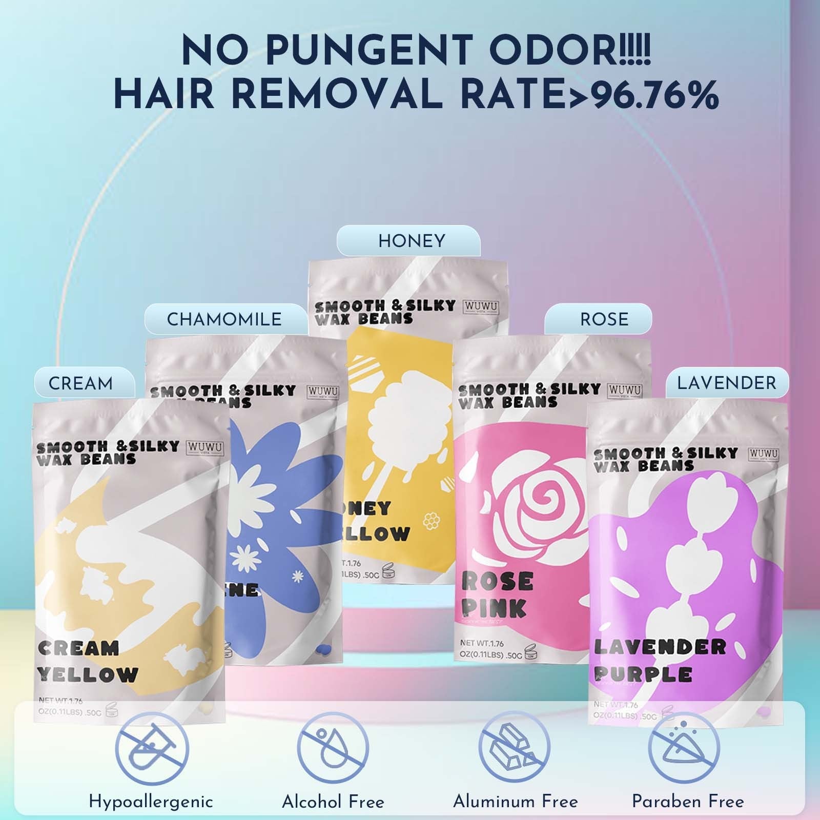 Waxing Kit WUWUVISTA 69 Items Hair Removal Wax Kit With Wax Warmer Waxing Beads For Face, Brazilian, Full Body, Bikini, Sensitiive Skin Skin Suitable For Plugs Of American, European Specification SchmuckNeu