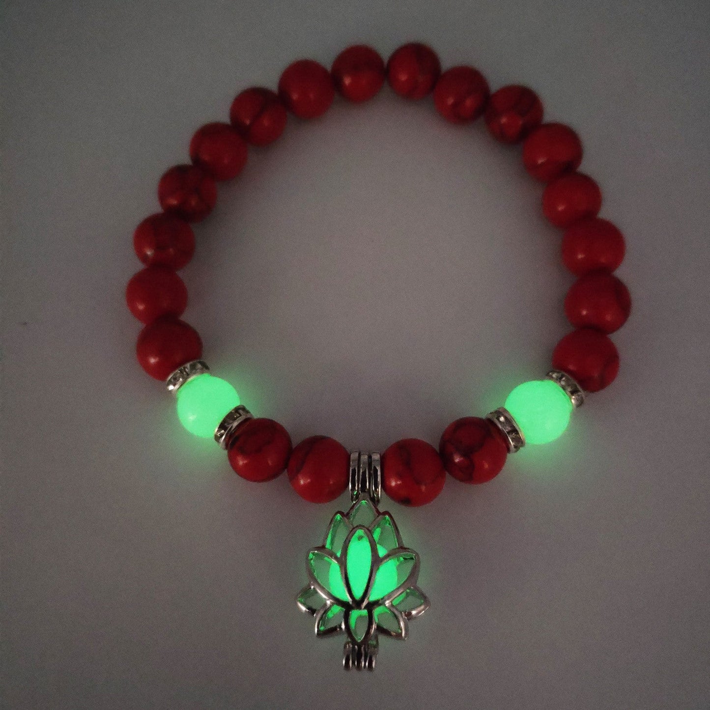 energy luminous lotus natural stone bracelet yoga healing luminous glow in the dark charm beads bracelet for men women prayer buddhism schmuckneu