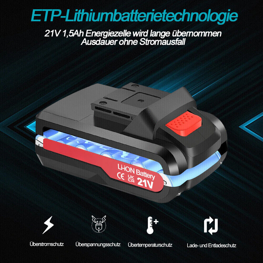 3 in 1 brushless schlagbohrschrauber 21v akkuschrauber set in koffer mit 2 akku