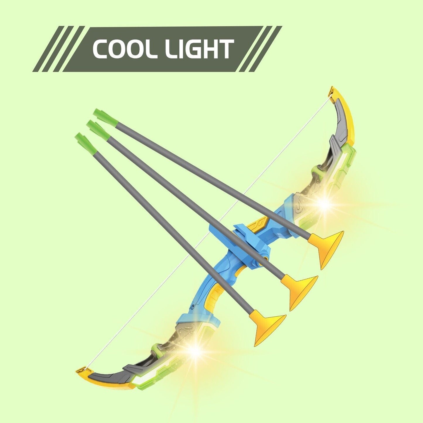 de bow & arrow toy set, led-lit archery toy,10 suction cup arrows, targets and arrow holders, indoor and outdoor children's toys suitable for boys and girls.logistics is randomly sent by dhl,dpd