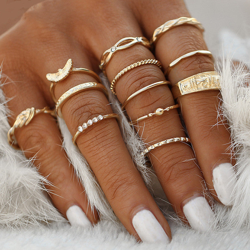 retro women's joint ring ring set - lunastein