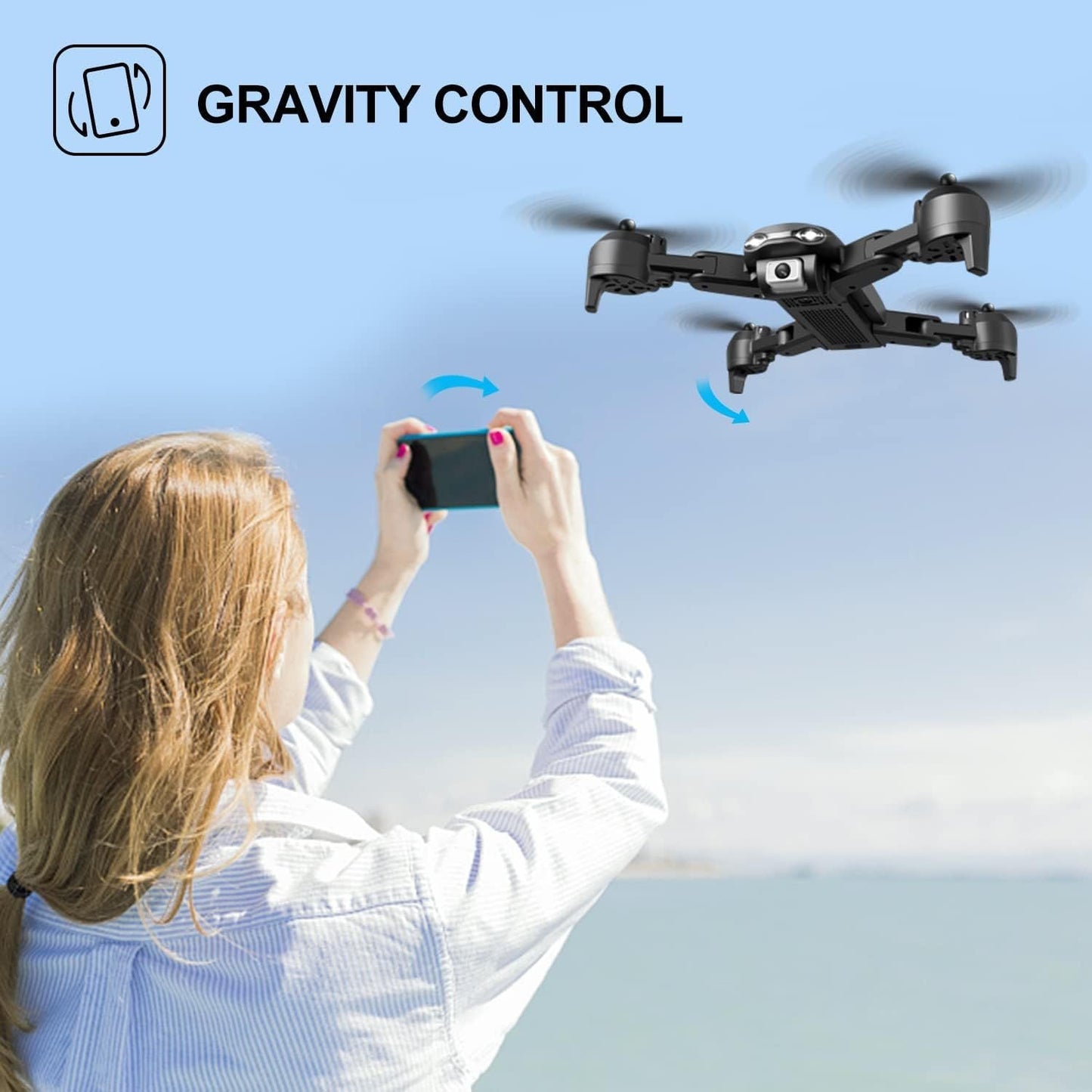 de 4drc v12 drohne hd 4k-weitwinkel-dual-kamera tragbarer faltbarer rc-quadcopter, schmuckneu