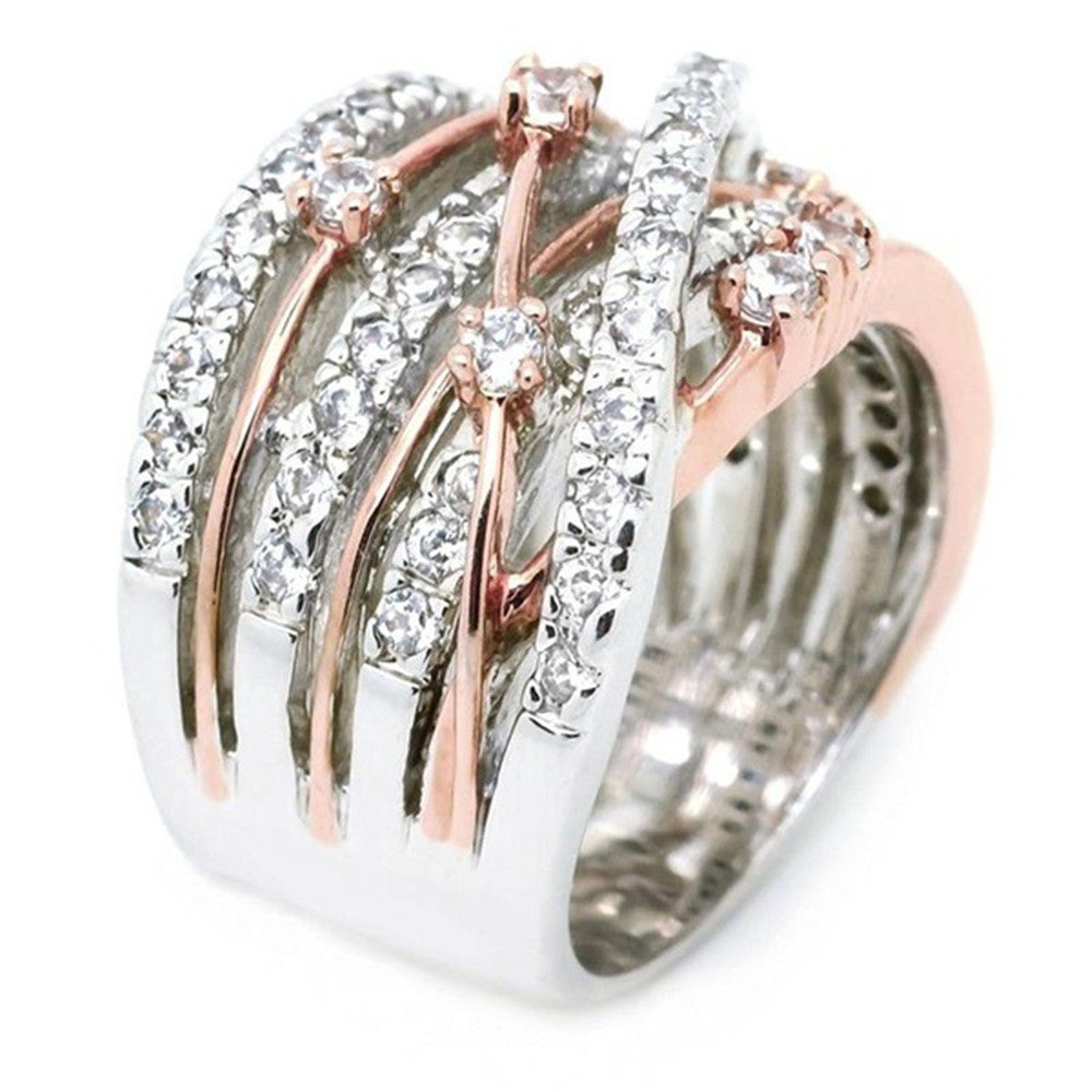 glanzspiel ring – statement-ring in silber oder roségold mit kristallakzenten - lunastein