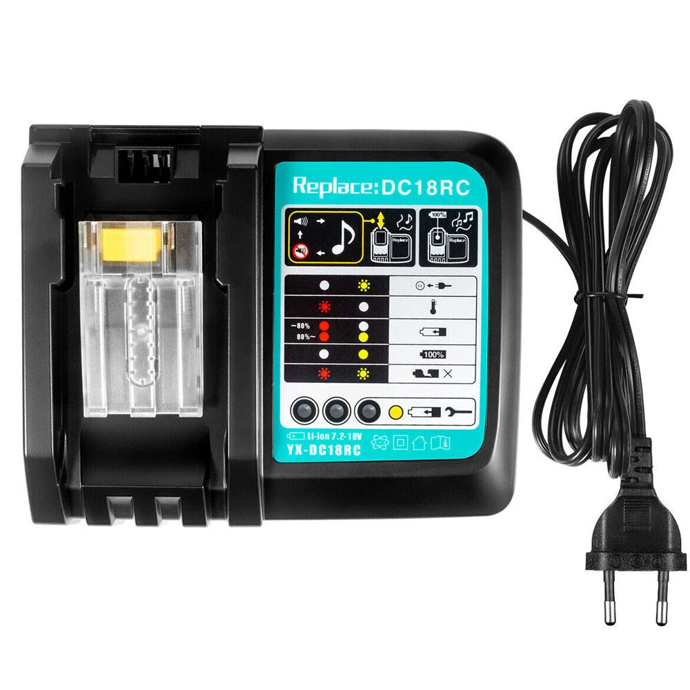2x 6ah battery for battery 18v bl1860b bl1850b bl1840b bl1830b charger