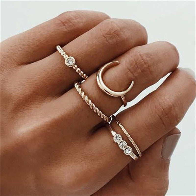 retro women's joint ring ring set - lunastein