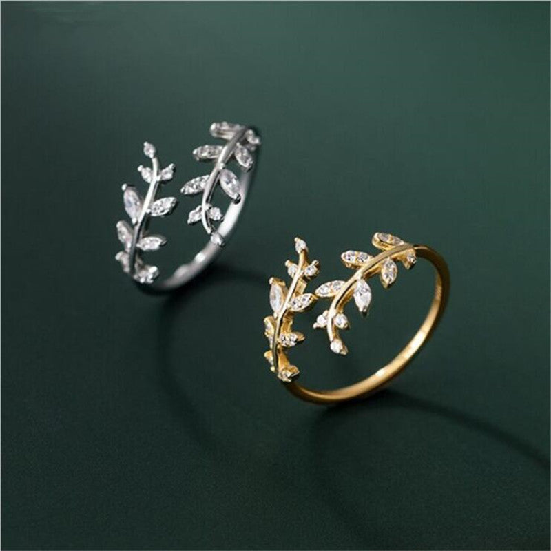 branch ring – filigraner verstellbarer damenring im blätterdesign - lunastein