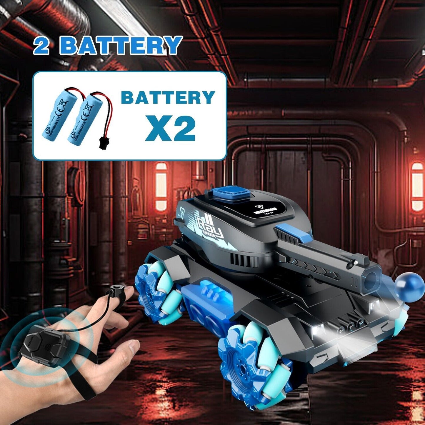 de 4drc y1 rc tank shooting gesture sensing rc stunt car with light music