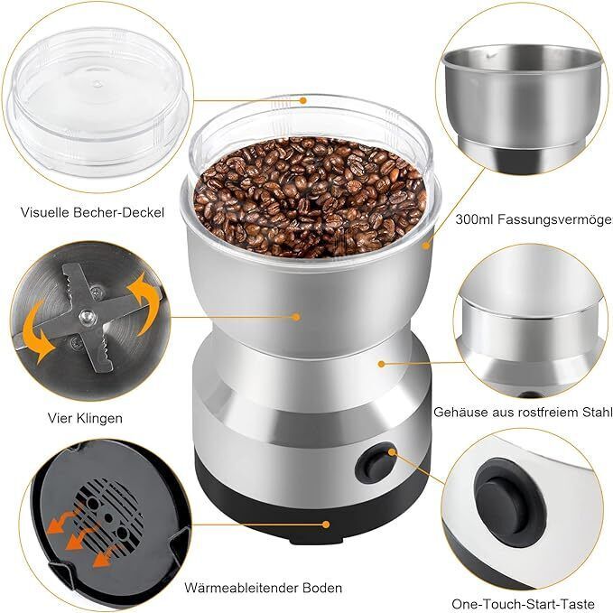electric coffee grinder coffee beans spices cereals nut bean grinder