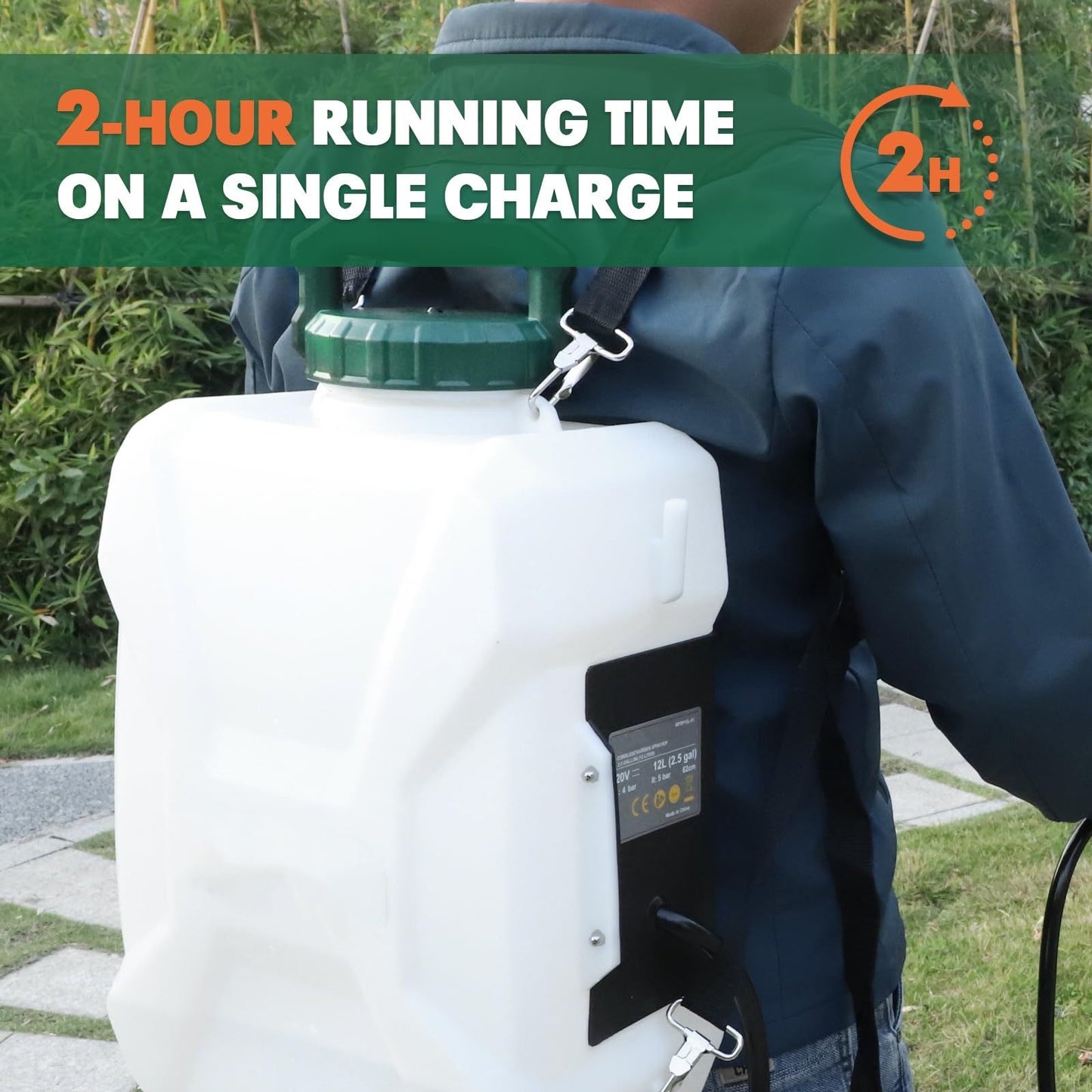 12 l 3gallon lawn garden sprayer compatible with18v battery