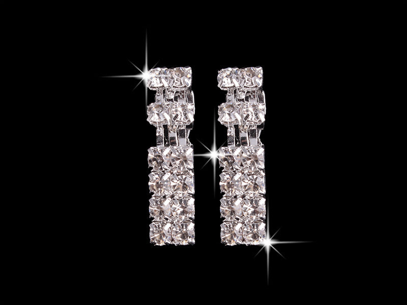 4 pieces rhinestones necklace set with earrings ring and bracelet fashion jewelry for women - lunastein