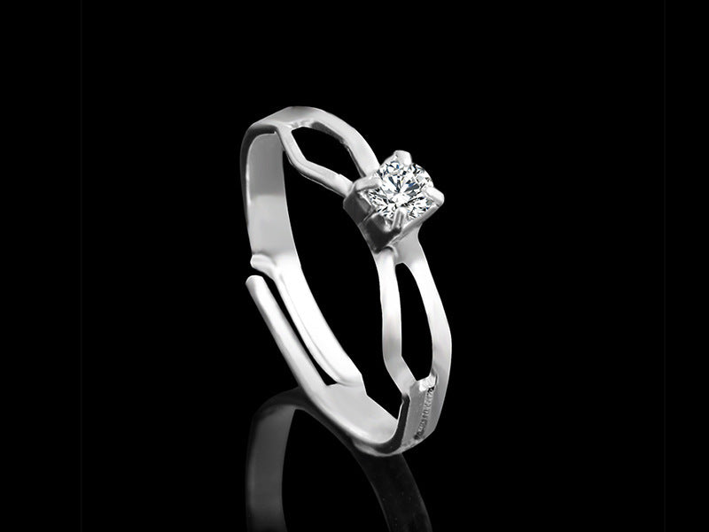 4 Pieces Rhinestones Necklace Set With Earrings Ring And Bracelet Fashion Jewelry For Women - Lunastein