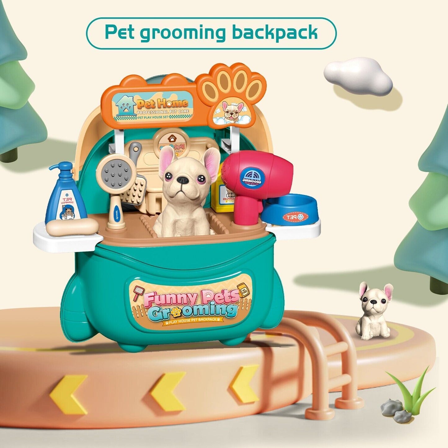 de 2025 new pet dog care play set doctor kit for kids 16 pcs pretend vet grooming toys,logistics is randomly dispatched by dhl,dpd,amazon logistics. love local jewelry