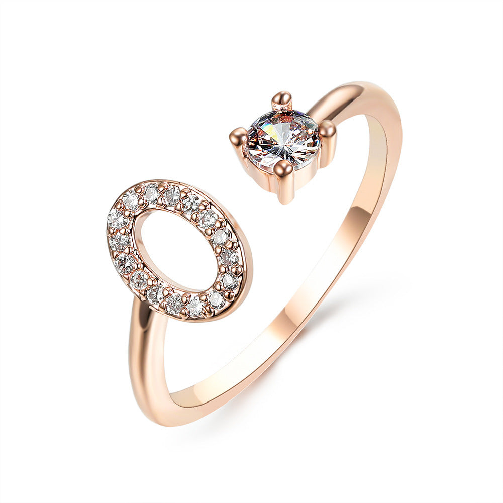 love letter – verstellbarer initialen-ring mit zirkonia in gold, silber oder roségold - lunastein