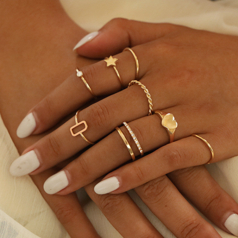 retro women's joint ring ring set - lunastein