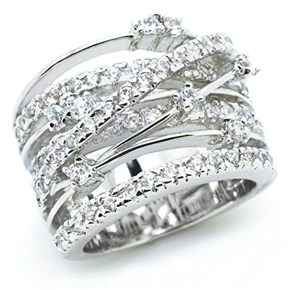 glanzspiel ring – statement-ring in silber oder roségold mit kristallakzenten - lunastein