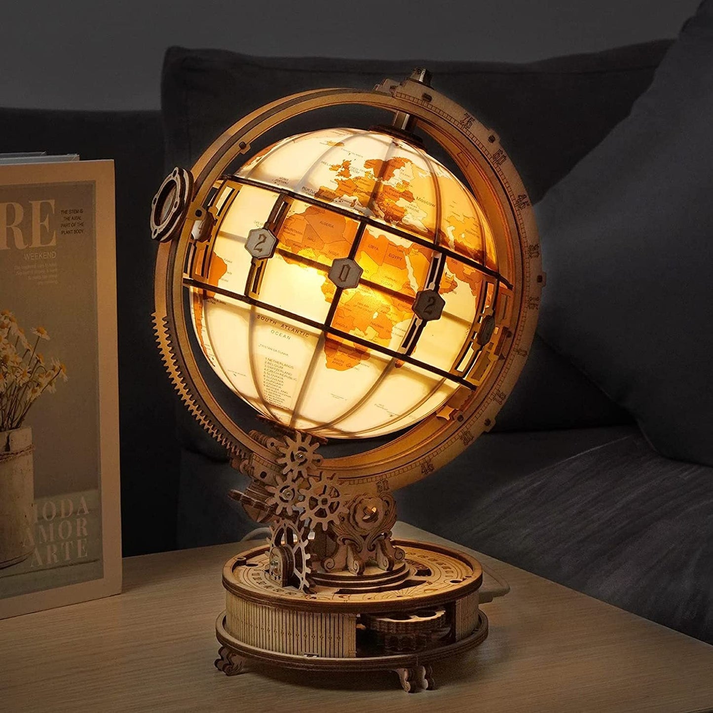 rokr luminous globe 3d wooden hot selling 180pcs model building block kits toy schmuckneu