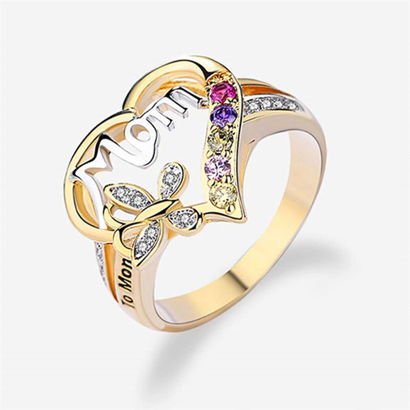 forever mom – herzring mit schmetterling & kristallen - lunastein