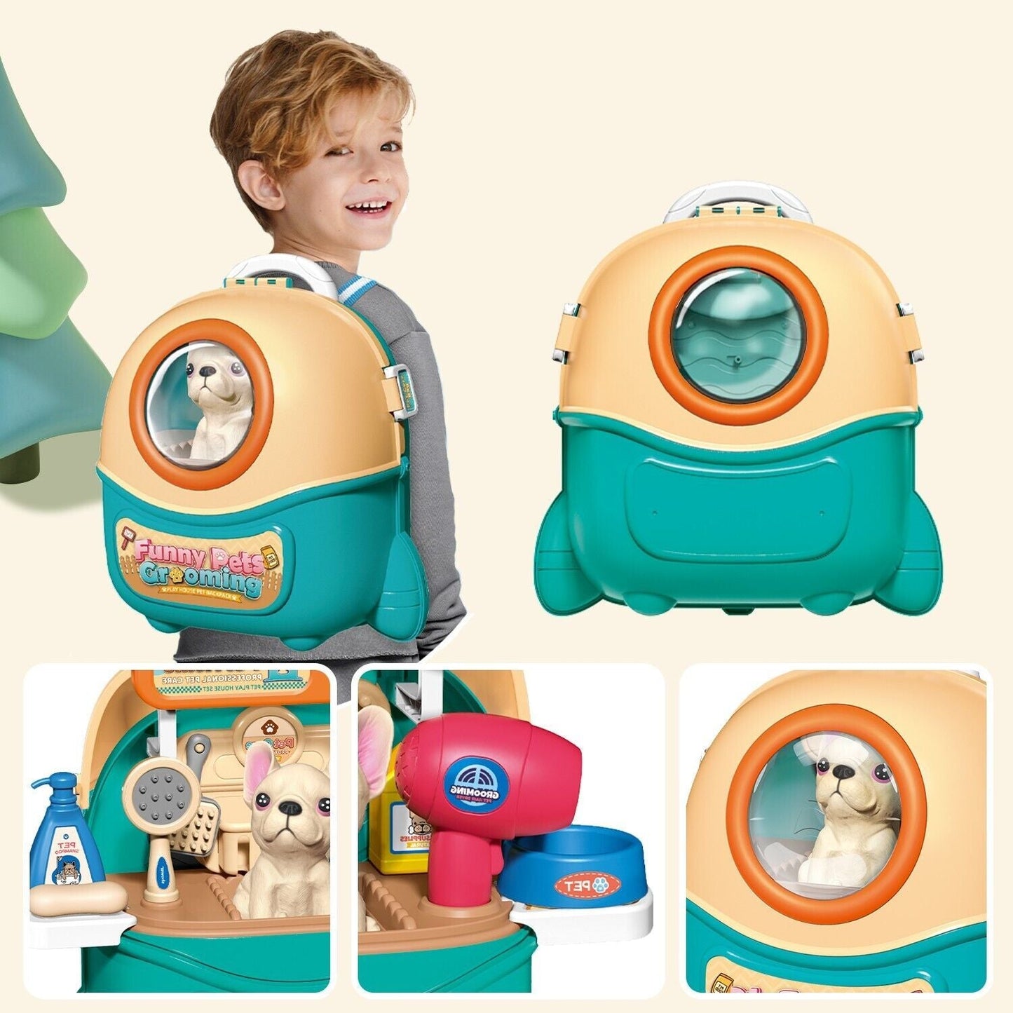 de 2025 new pet dog care play set doctor kit for kids 16 pcs pretend vet grooming toys,logistics is randomly dispatched by dhl,dpd,amazon logistics. love local jewelry