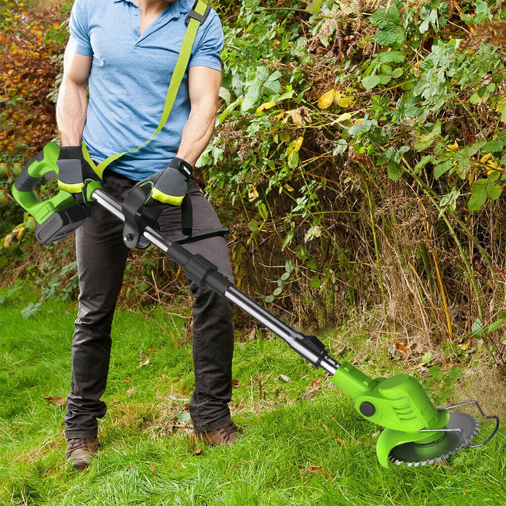 cordless grass trimmer lawn edge cutter with 2 battery and charger brush cutter