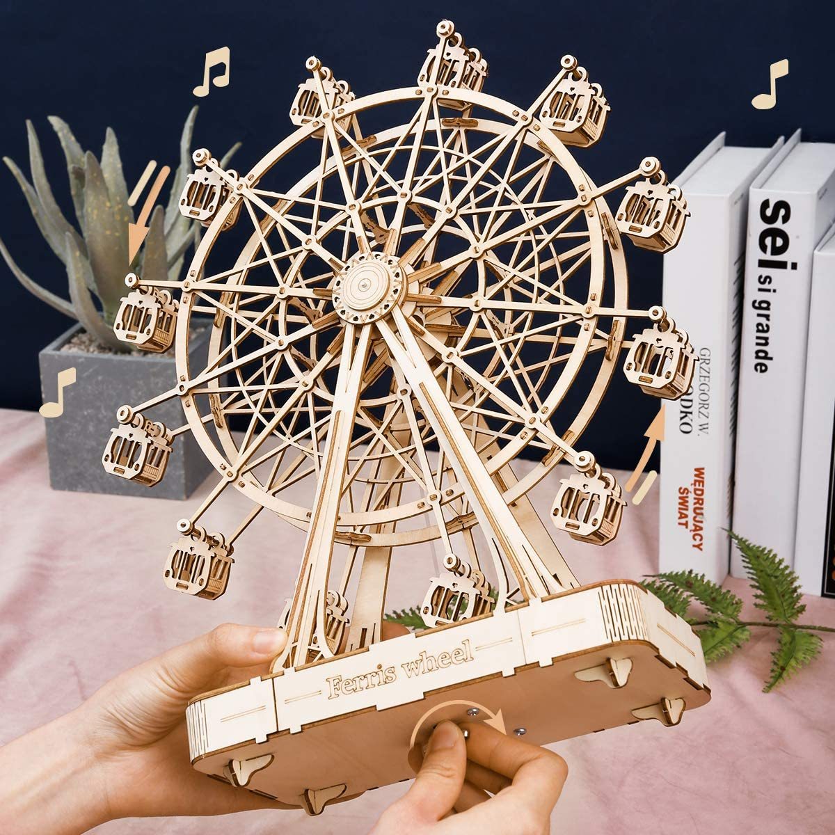 robotime diy wooden rotatable ferris wheel model with playing music toys for children birthday tgn01 schmuckneu