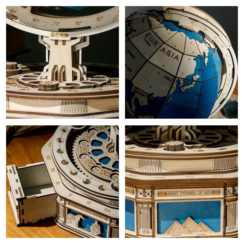 robotime globe earth 567pcs 3d wooden puzzle games ocean map ball assemble model toys xms gift for children boys dropshipping schmuckneu