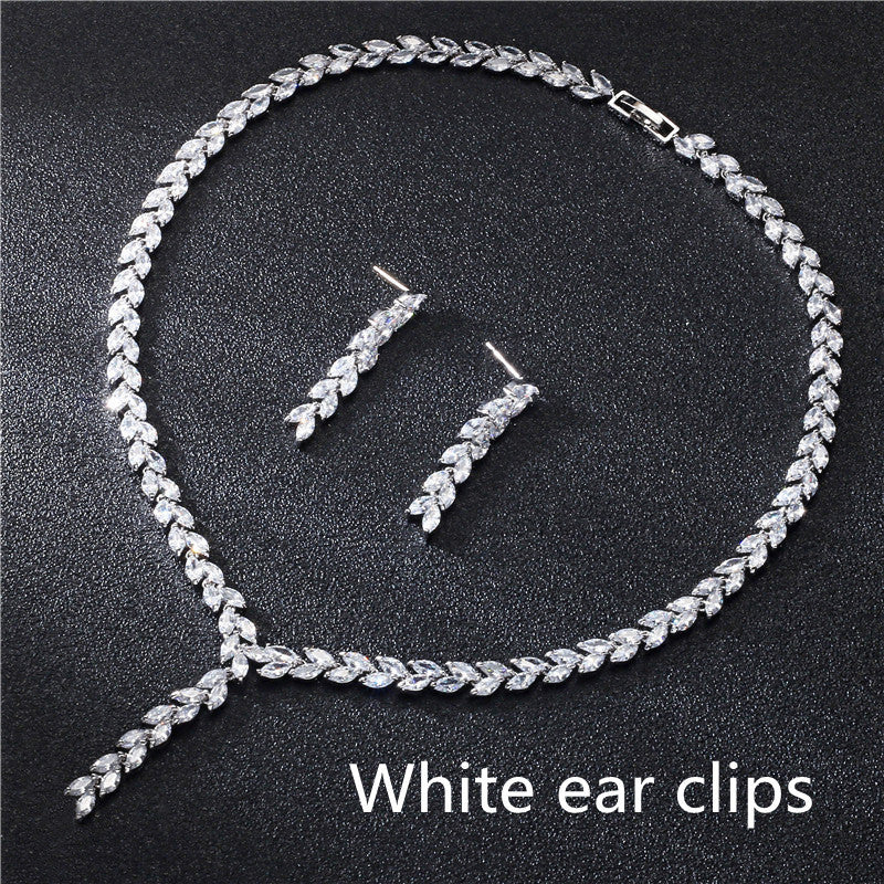 bride wedding earrings jewelry set jewelry set - lunastein