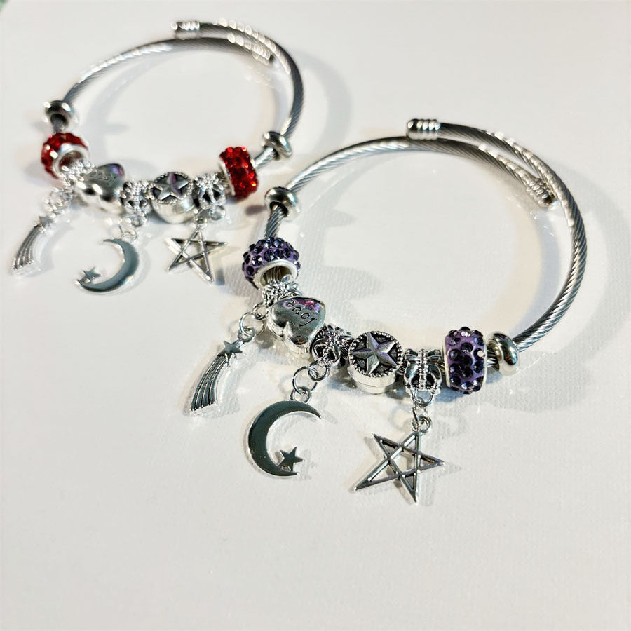 Sonnenmondzauber – Charm-Armband mit Sonne, Mond & Stern - Lunastein