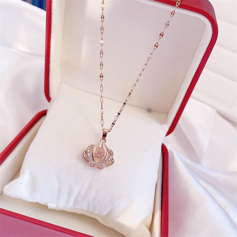 crown & charm – halskette mit zirkonia-anhänger in 11 zauberhaften designs - lunastein