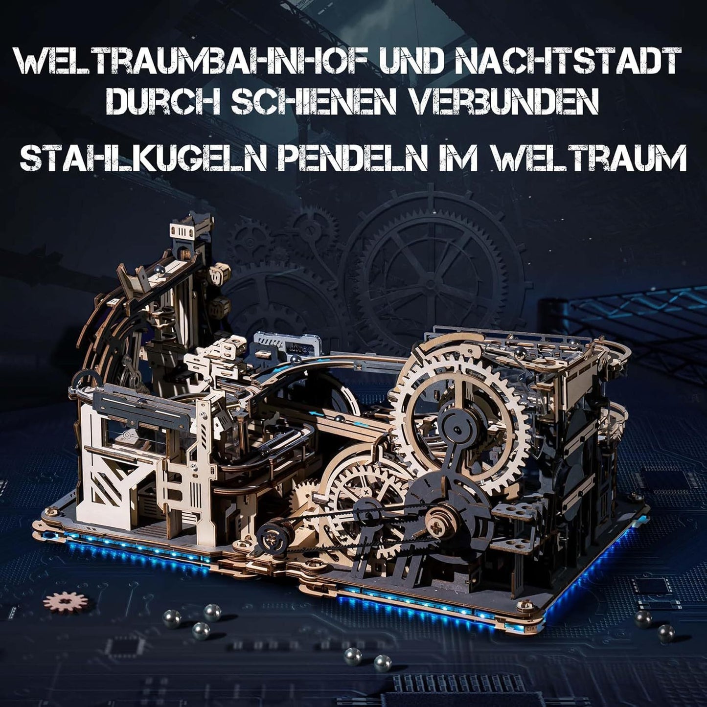 robotime marble run link pack for marble night city lga01 & marble spaceport lgc01, 3d wooden puzzles adults model kits to build gifts for boys lg01