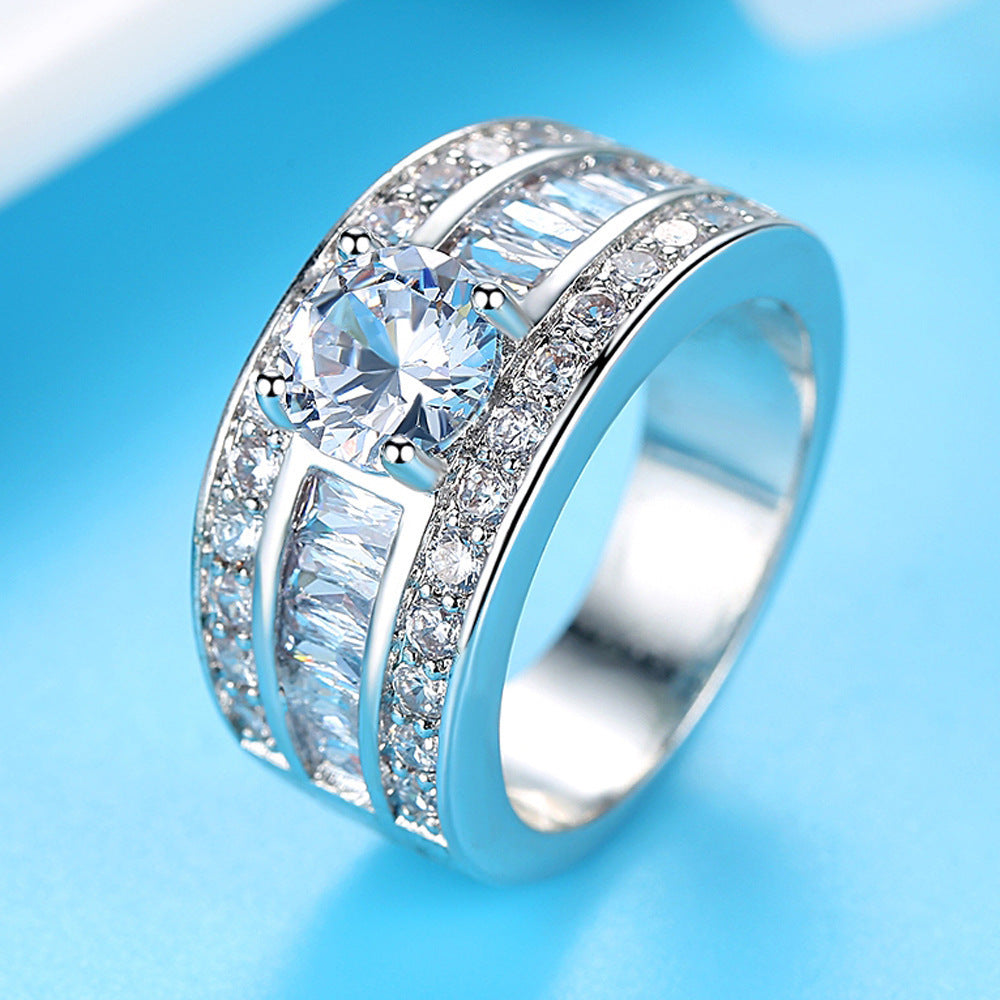 Sparkle Line – Breitband-Ring mit Zirkonia-Funkel - Lunastein