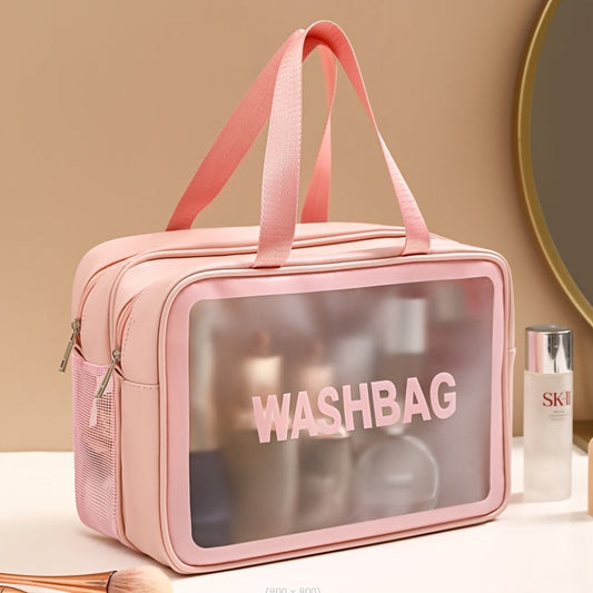 Fashionable Travel Makeup Bag With PVC Lining, Letter Design Handbag Perfect For Gym, Business, Or Travel SchmuckNeu