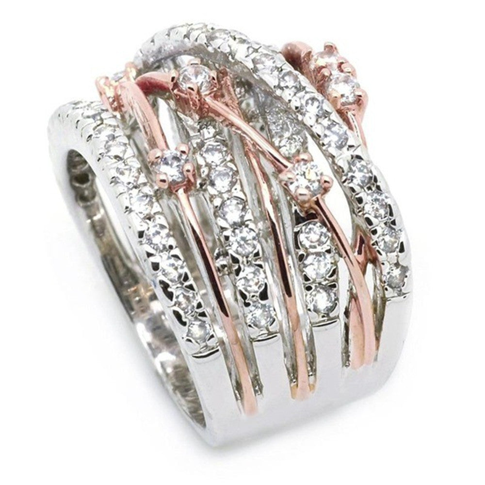 glanzspiel ring – statement-ring in silber oder roségold mit kristallakzenten - lunastein