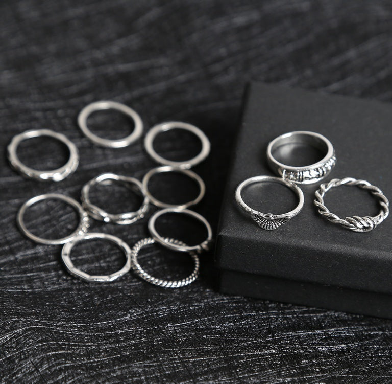 solstice shine – verschiedene ring-sets in goldoptik mit kristallbesatz - lunastein - schmuck