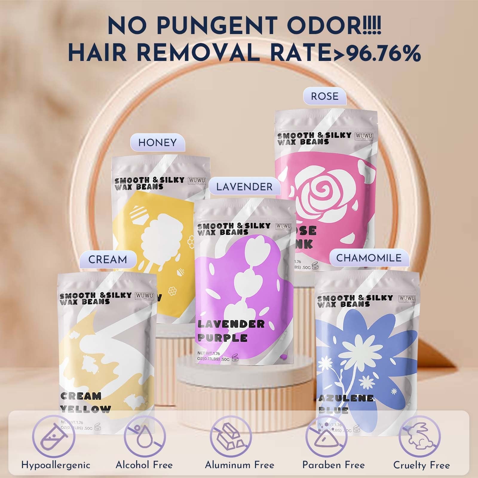 Waxing Kit WUWUVISTA 23 Items Hair Removal Wax Kit With Wax Warmer Waxing Beads For Face, Brazilian, Full Body, Bikini, Sensitiive Skin  Skin Suitable For Plugs Of American, European Specification SchmuckNeu