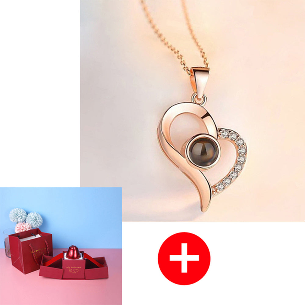 hot valentine's day gifts metal rose jewelry gift box necklace for wedding girlfriend necklace gifts schmuckneu