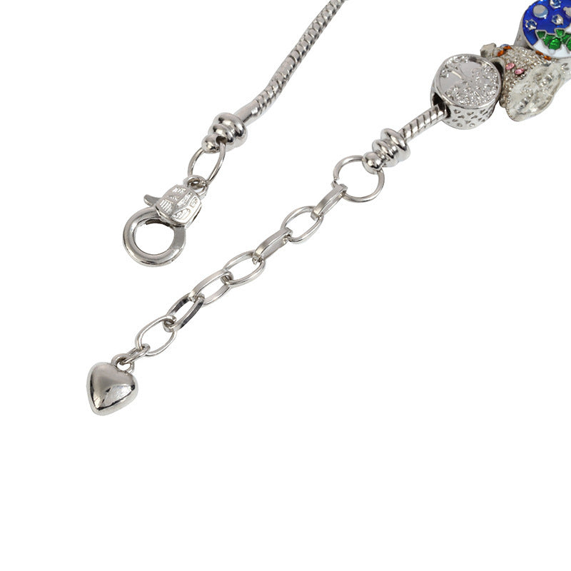 winterwunder-charms – charm armband mit schneeflocken & glöckchen - lunastein