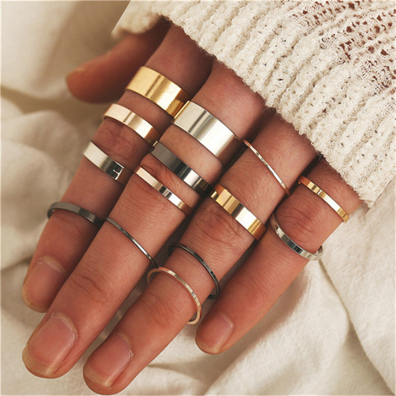 retro women's joint ring ring set - lunastein