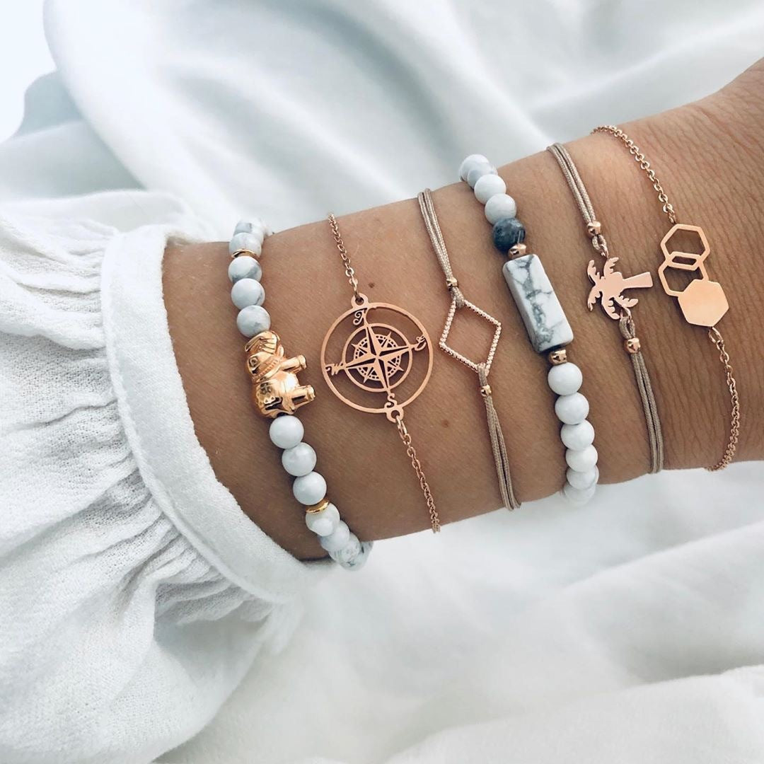 bohemian bracelets & bangles set vintage bead boho charm bracelet for women jewelry accessories pulseras mujer bijoux femme - lunastein
