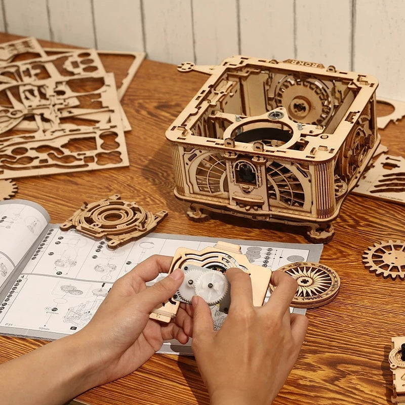 robotime rokr diy hand crank classic gramophone wooden puzzle model building kits assembly toy gift for children lkb01 schmuckneu