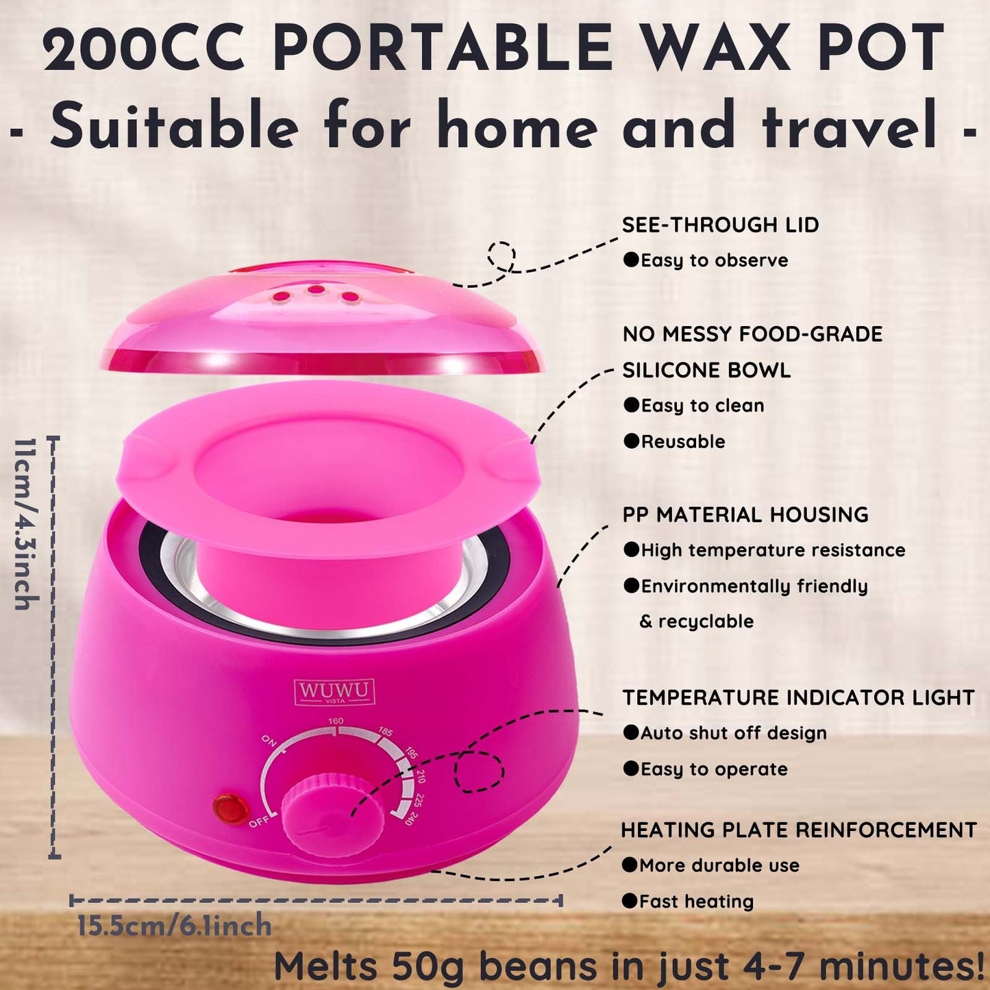 waxing kit wuwuvista 23 items hair removal wax kit with wax warmer waxing beads for face, brazilian, full body, bikini, sensitiive skin skin suitable for plugs of american, european specification schmuckneu