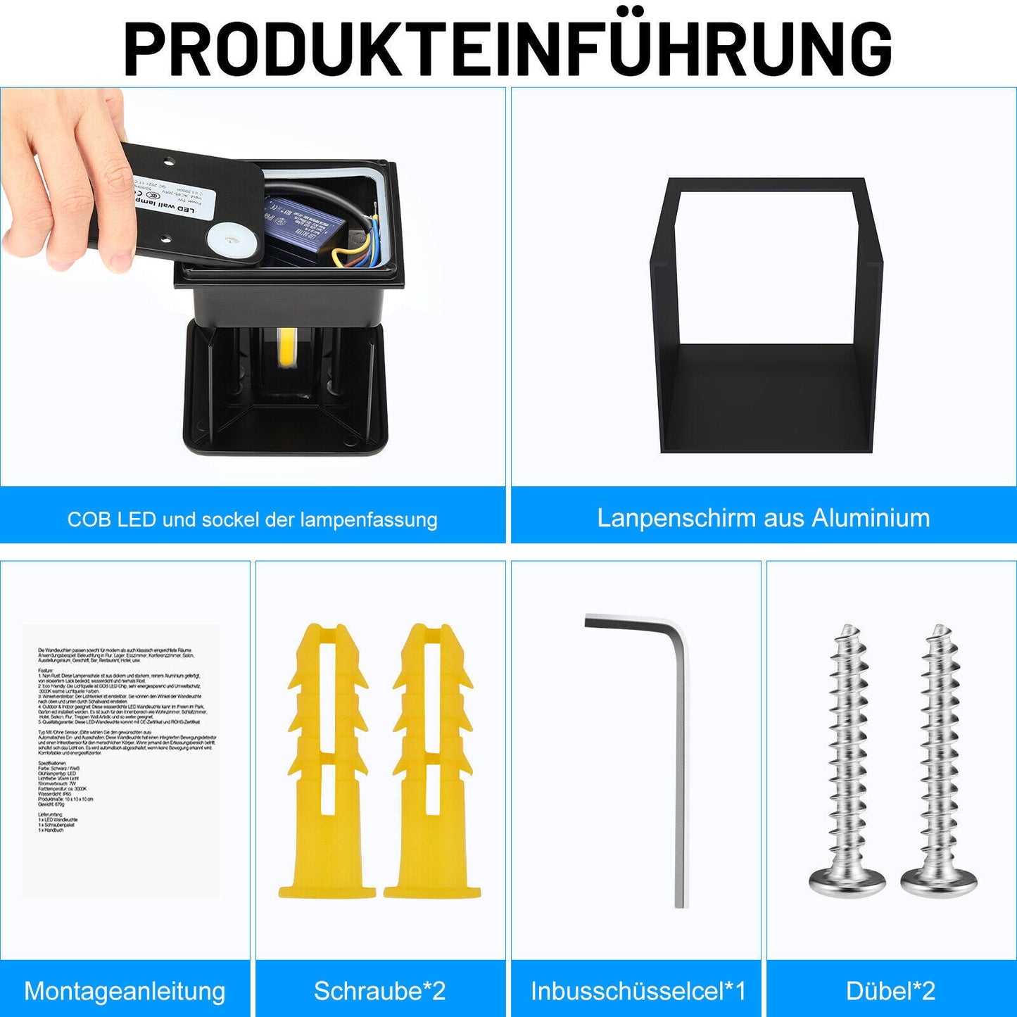 wall lamp cube led wall light fixture lamp up down for outdoor indoor waterproof