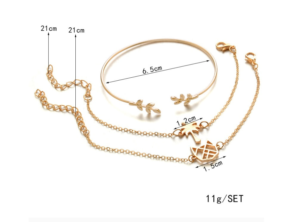 modyle gold color crystal wedding bracelets set cz stone heart bracelets bangles for woman - lunastein