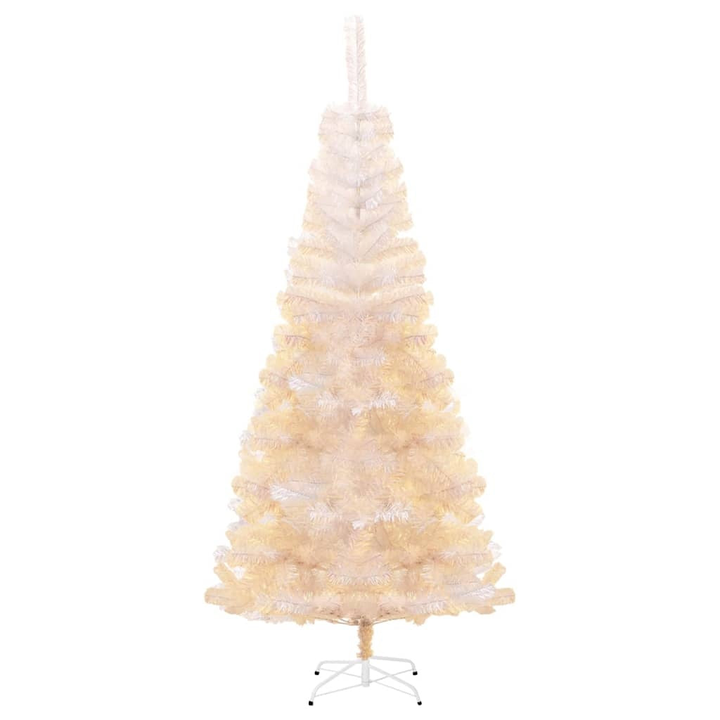 artificial christmas tree with iridescent tips white 240 cm pvc