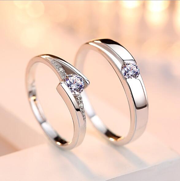 eternal spark – verstellbare partner-ringe aus 925er silber mit zirkonia - lunastein